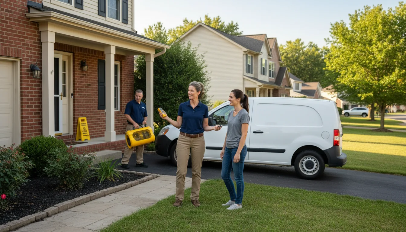 Residential water damage restoration in Faith, NC